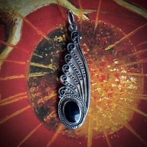 Vintage Sterling Silver Ornate Gothic Pendant 925 Mexican